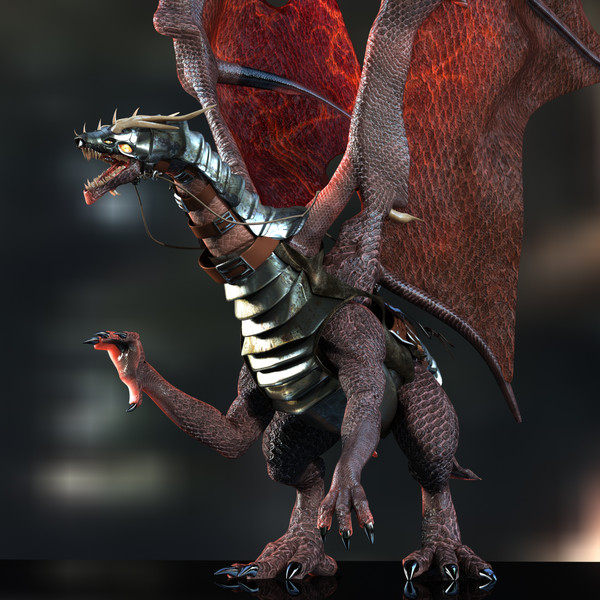 battle dragon 3d model - Dragon by Bryan Labarrere